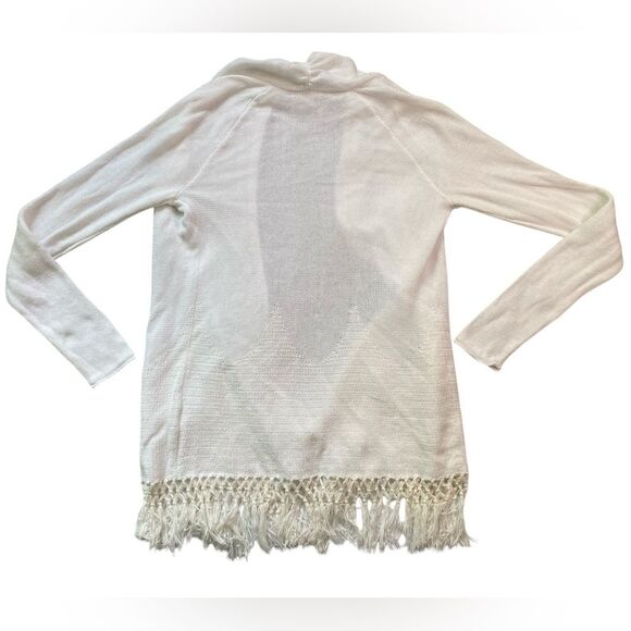 Lilly Pulitzer Cream Open Front Fringe Bottom Tatum Cardigan - Picture 8 of 13
